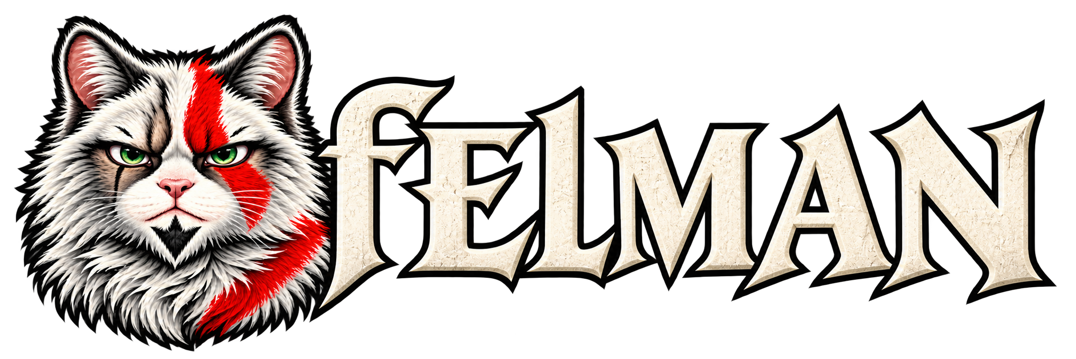FELMAN, gato blanco con franja roja
